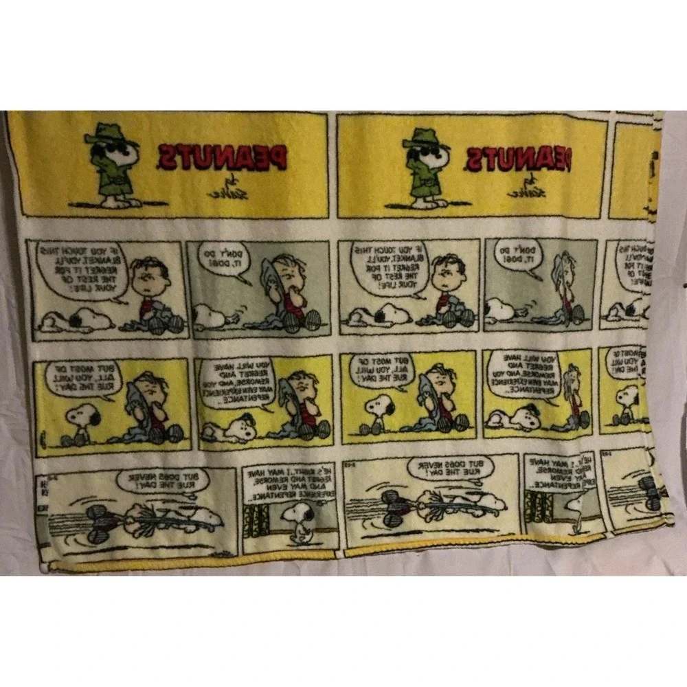 Berkshire Blanket Peanuts Linus‎ Snoopy Comic Strip 100% Polyester Throw 55x70